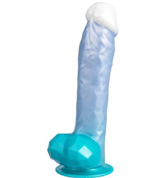 SILEXD 8" MODEL 1 FANTASY LIQUID SILICONE ANGEL BLUE DILDO SQUARE
