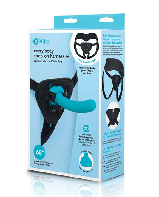 b-Vibe Everybody Strap-On Harness Set With 6” Silicone Dildo Peg