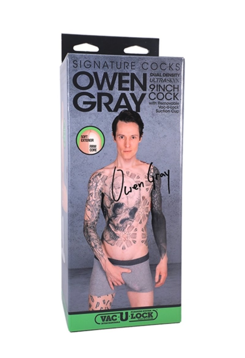 Signature Cocks - Owen Gray - 9 inch ultraskyn cock with removeable vac-u-lock suction cup****