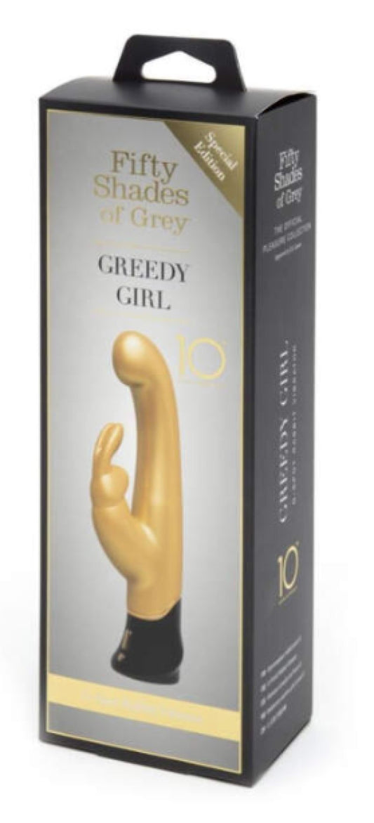 Fifty Shades of Grey Greedy Girl 10 Year Anniversary Gold Rabbit***