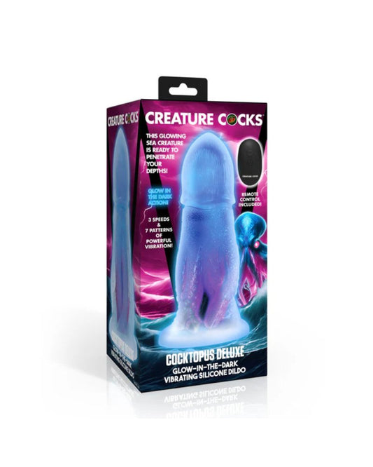 Creature Cocks Cocktopus Deluxe Glow-in-the-Dark Vibrating Silicone Dildo