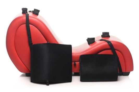 Master Series Kinky Couch Sex Chaise Lounge with Love Pillows - red