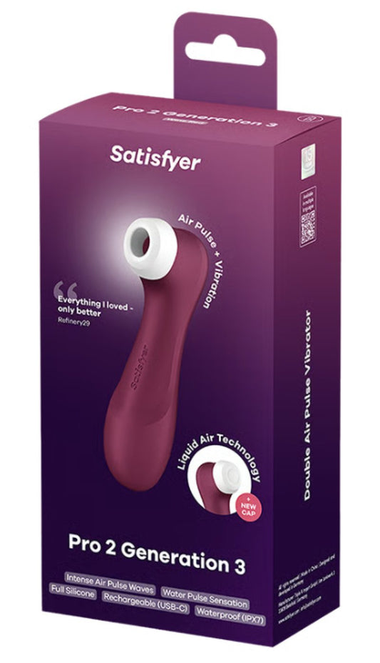 Satisfyer Pro 2 Generation 3 With Liquid Air - Wine Red