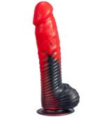 SILEXD 8" MODEL 1 FANTASY LIQUID SILICONE DEVIL RED DILDO STRIPES